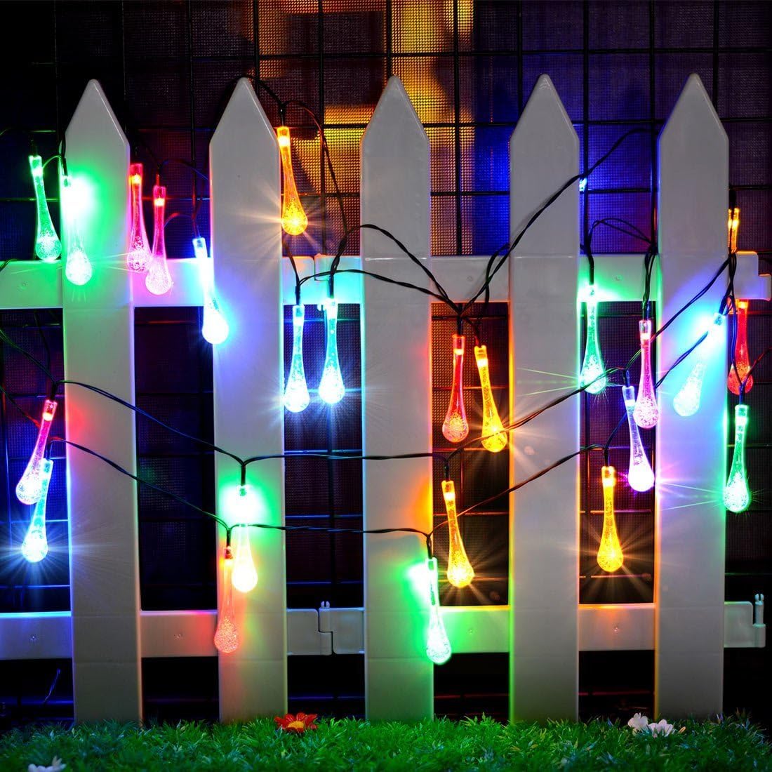 30 LED Waterdrop Design Solar Lights- 6 Mtr ( Multicolor )