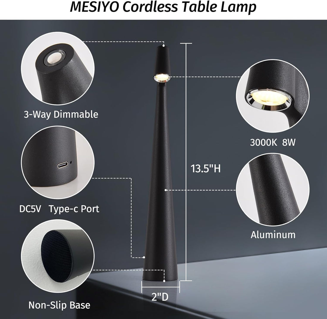 Modern LED Table Lamp - Black