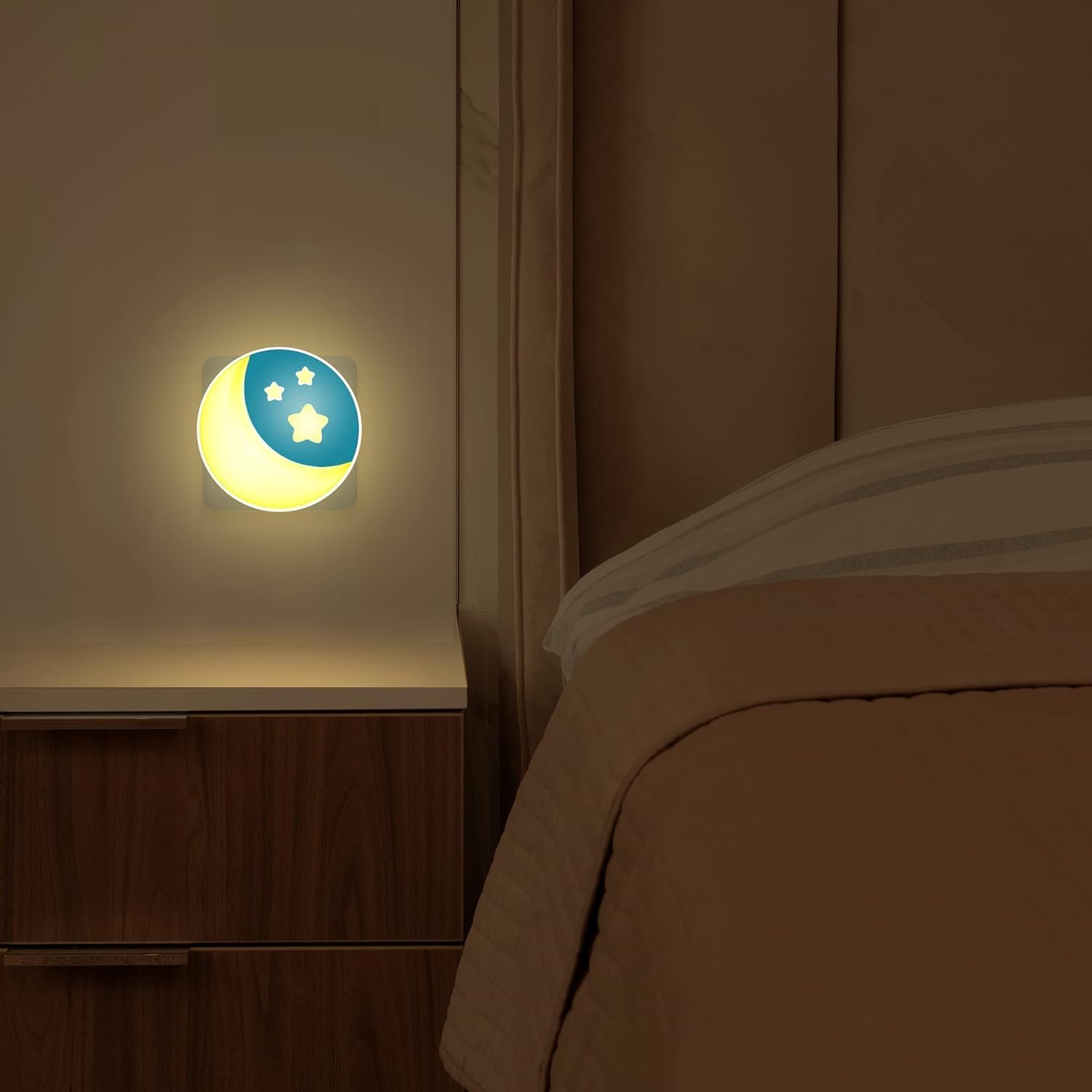 Plug-in LED Night Light Yellow/White (Pack of 2)