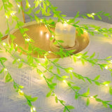 XERGY Artificial Vine Leaf LED Fairy String Light Ideal for Bedroom,Garden,Birthday & Festive Décor,Diwali Lights & Christmas,Party (Warm White,Corded Electric)