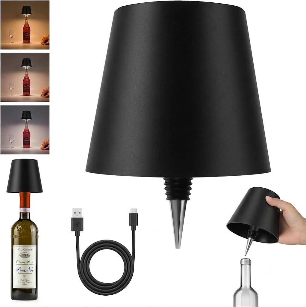 Wireless LED Bottle Lamp (Bottle Not Included) - Black