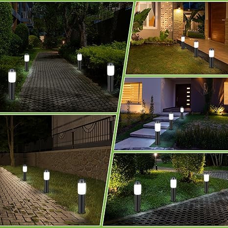 Aluminum Solar Bollard Pathway Lights (Pack of 2)
