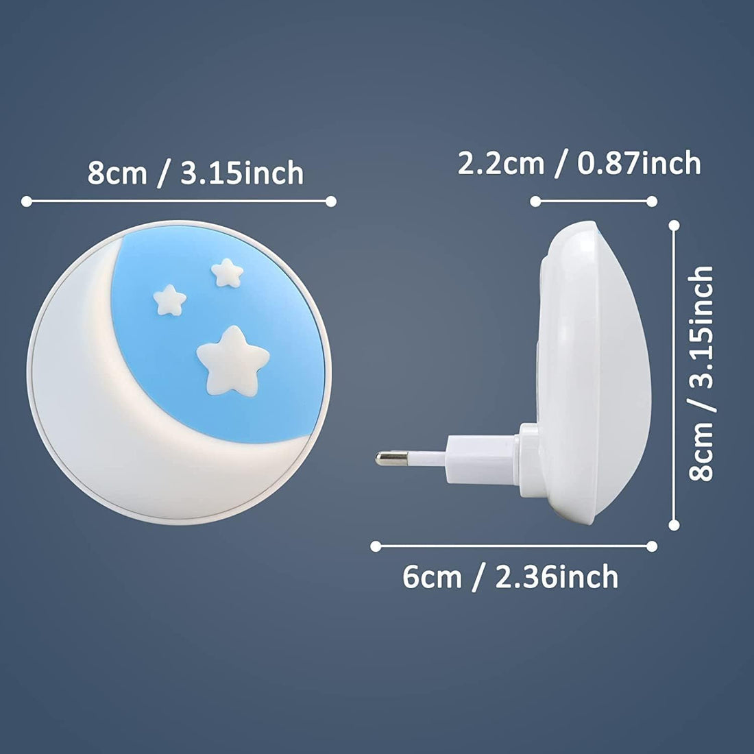 Plug-in LED Night Light Yellow/White (Pack of 2)