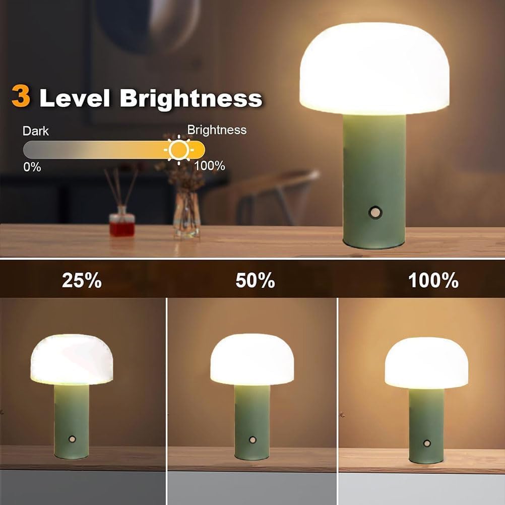 Cute Mushroom Shape Table Lamp - Green