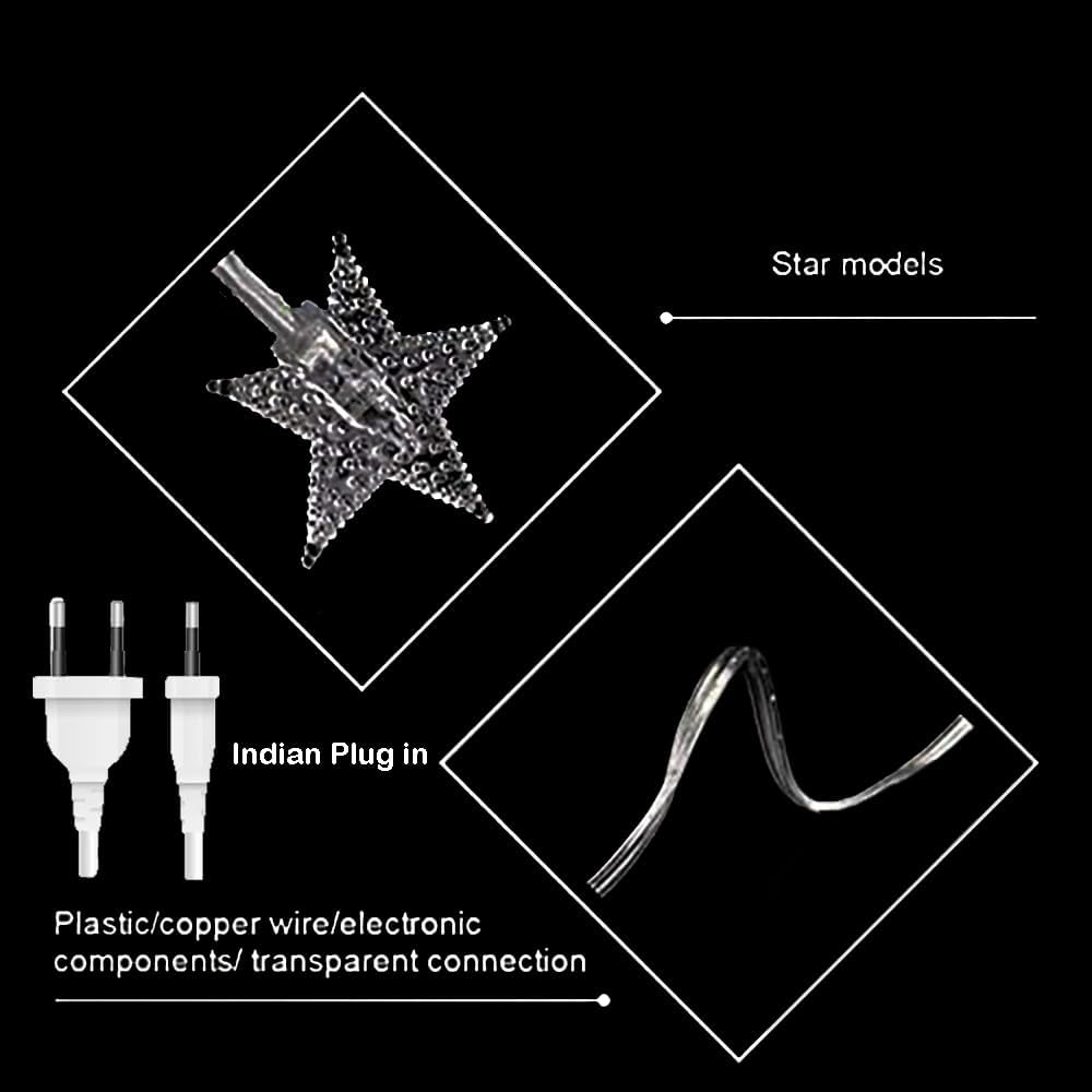 Xergy Star String Fairy 16 Led Lights Outdoor and Indoor for Home Decoration Light, Diwali Lights & Christmas,Party (Warm White,Corded Electric)