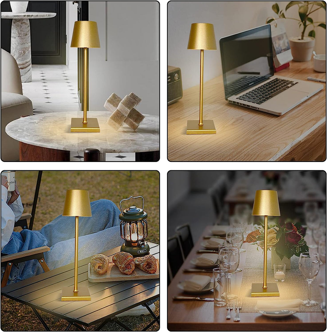 Portable Metal Desk Lamp With Touch Control ( 11.5 inch , Gold )