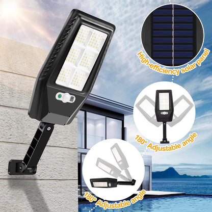 XERGY Solar Lights Outdoor Waterproof: 1 Pack LED Solar Street Light for Outside 5000 Lumen Solar Security Lights Dusk to Dawn IP66 Motion Sensor Solar Powered Light Remote Control