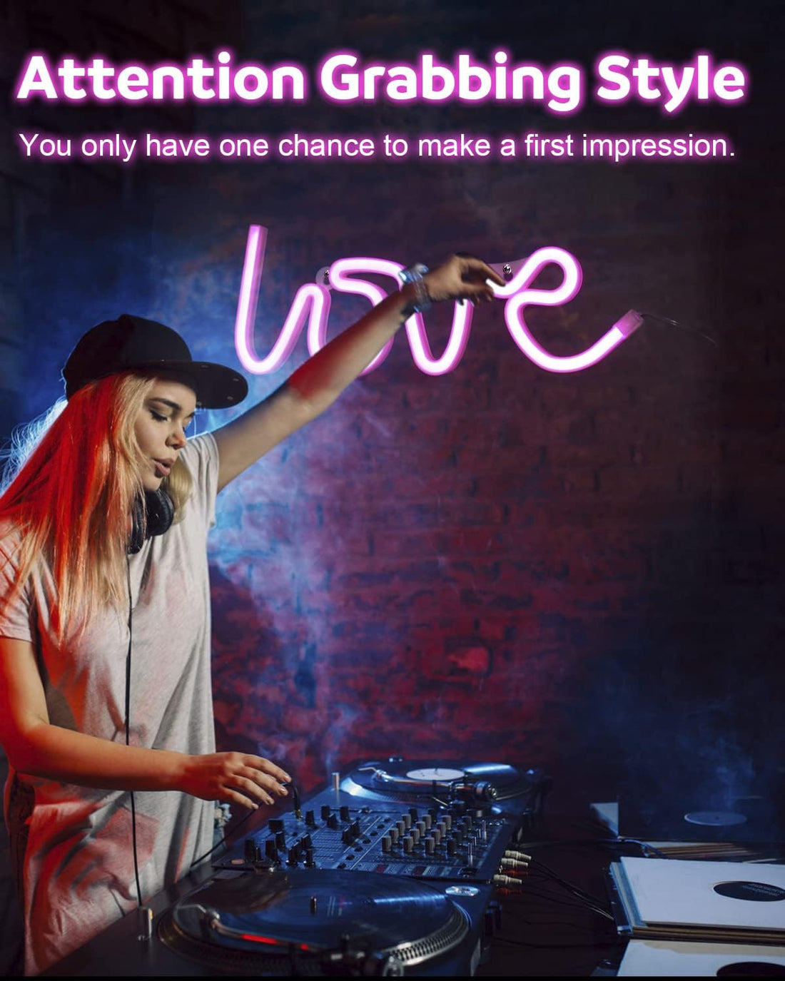 Love Sign Neon LED Light  (Pink)