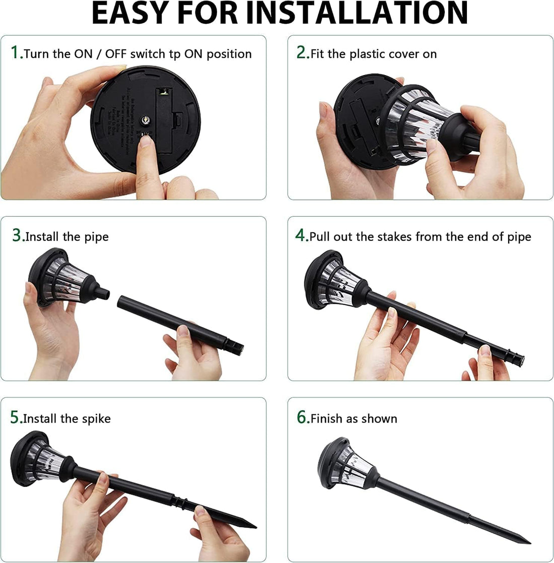 Solar Pathway Outdoor Light ( Pack of 6 )
