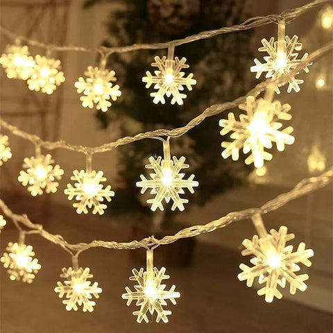 Xergy Snow Fake String Fairy 16 Led Lights Outdoor and Indoor for Home Decoration Light, Diwali Lights & Christmas,Party (Warm White,Corded Electric)