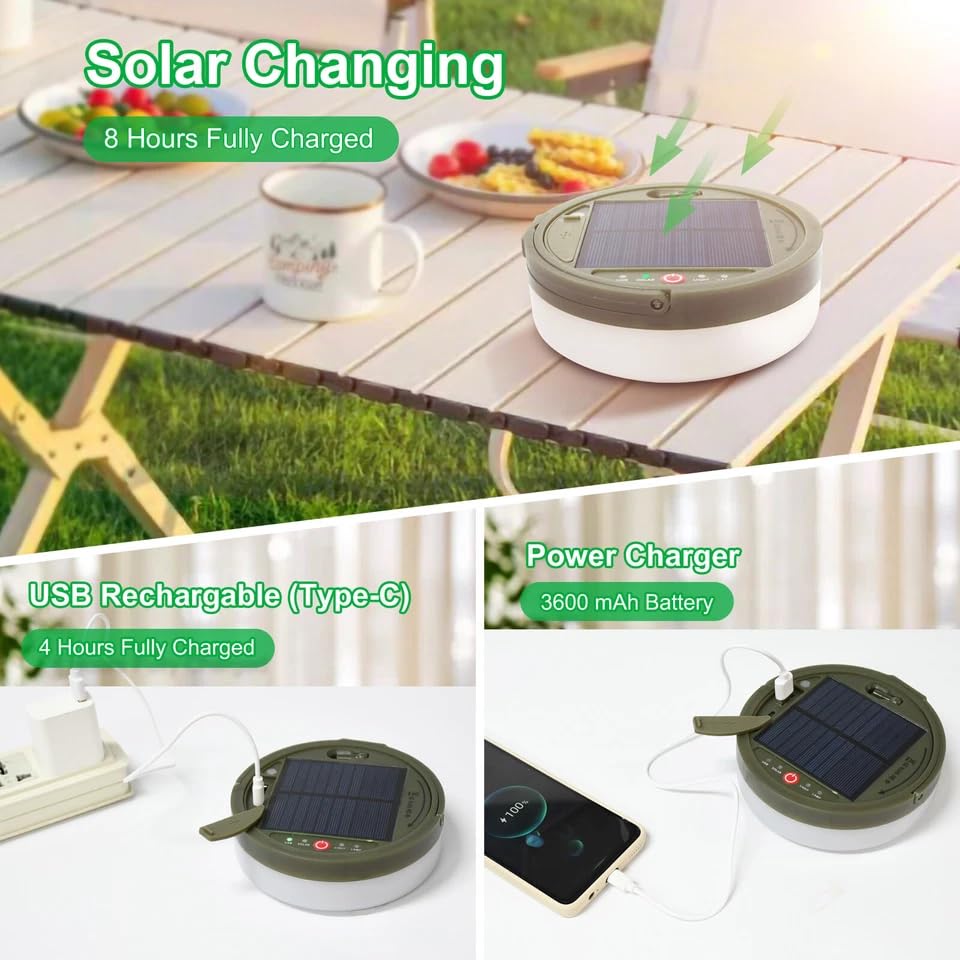 Solar & USB Rechargeable Camping (String/Lamp) Light With Remote