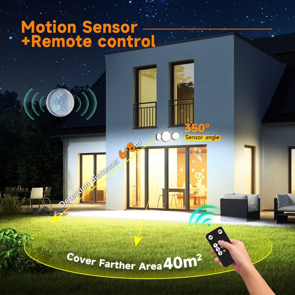 Solar Powered 3 Head Outdoor Flood Light