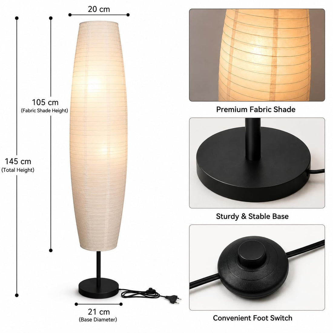 Modern Rice Paper Floor Lamp