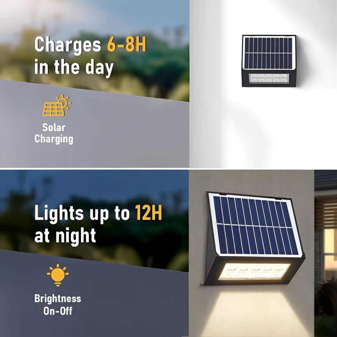 Solar Powered Fast Charging Modern Slim  Wall Light