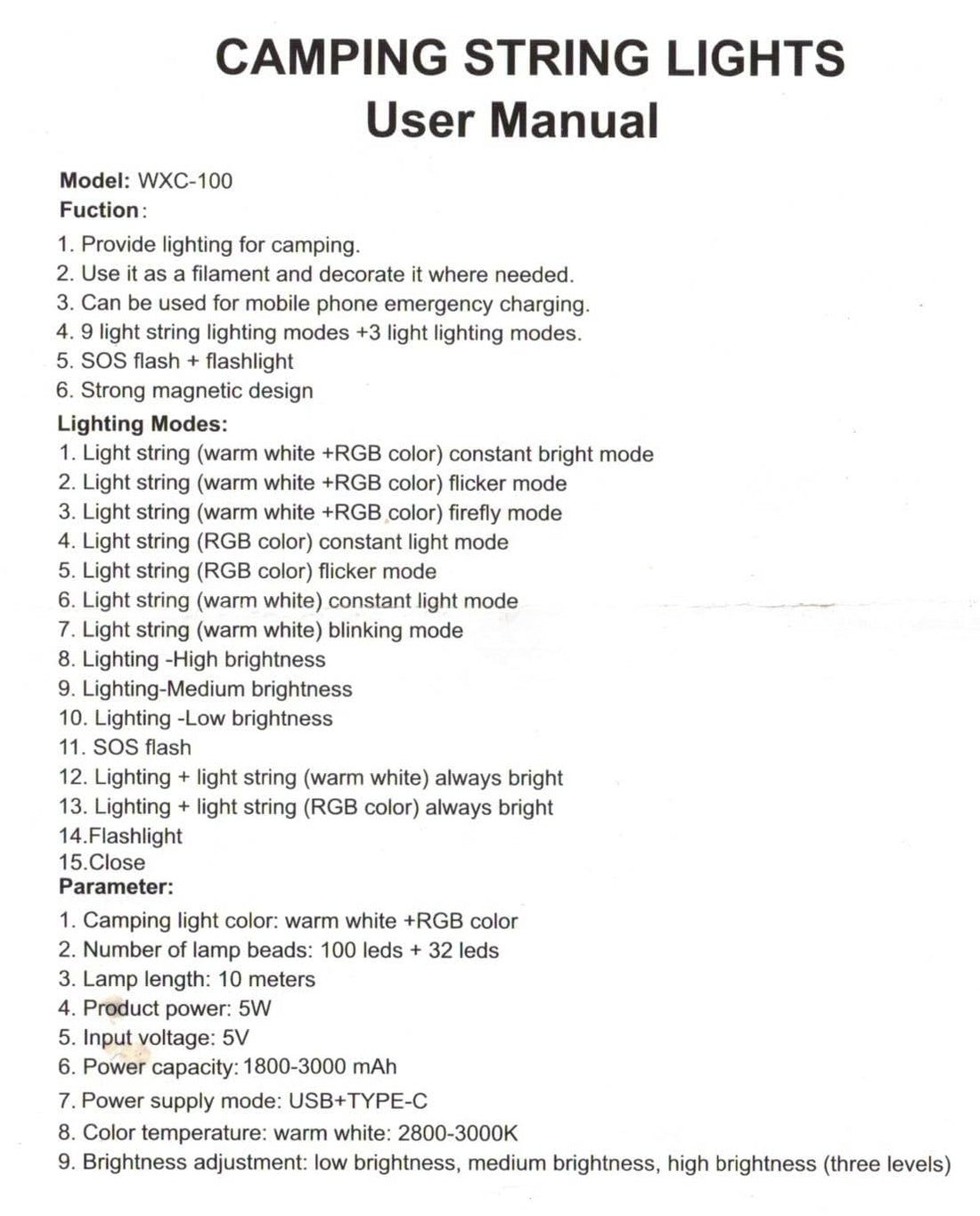 USB Rechargeable & USB Output Charging Camping LED String Lights- 10Mtr