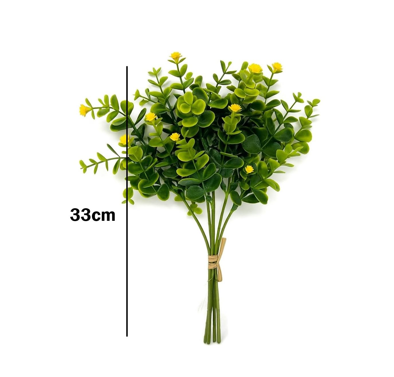 Artificial Eucalyptus Bouquet with Baby Breath Yellow Flowers