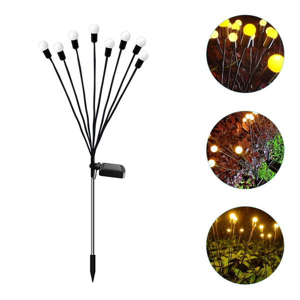 XERGY 8 LED x 2 Pack Solar Garden Lights, Solar Firefly Lights Outdoor Waterproof Landscape Decoration Lights, Yard, Balconies, Terrace, Parties (Warm White, Pack of- 2)
