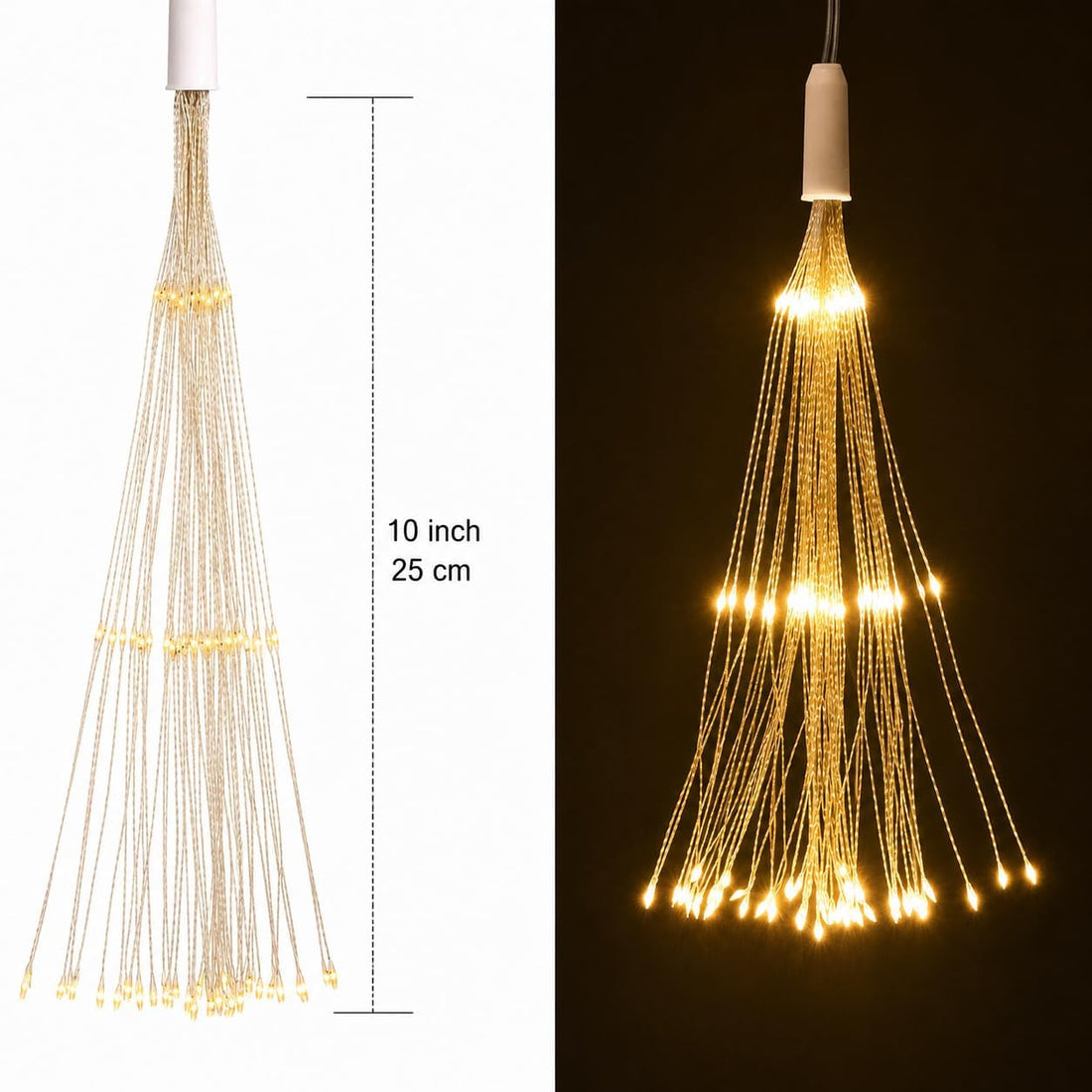 Solar Powered Starburst 4 Tube 360 LED String Light With Remote