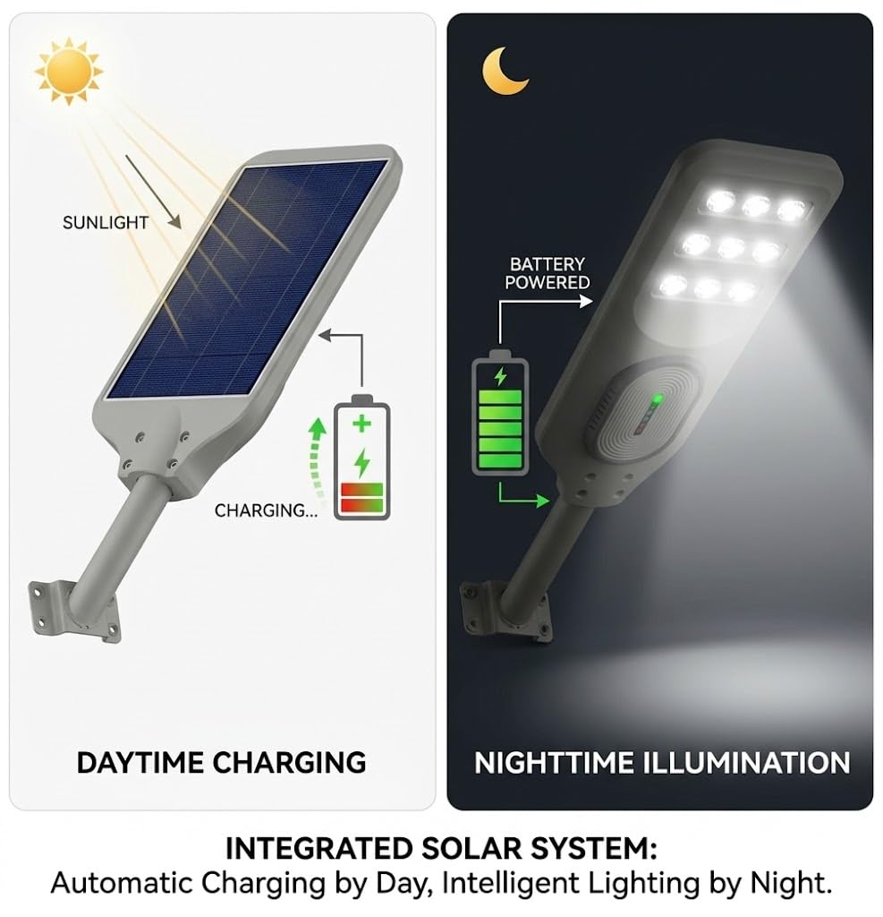 300W Solar LED Waterproof Street Light With Remote