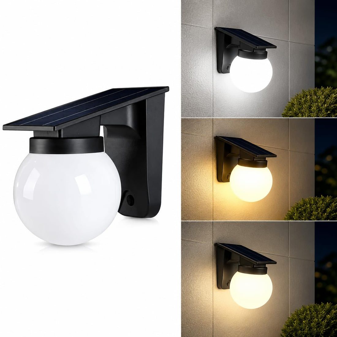 Solar Powered Outdoor Globe Design Wall Light