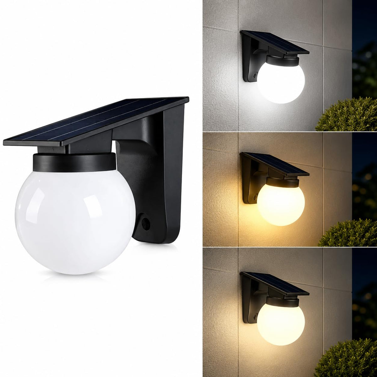 Solar Powered Outdoor Globe Design Wall Light