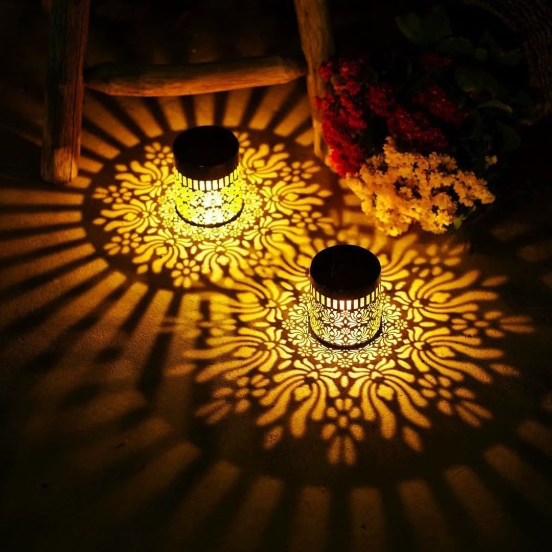 Solar Powered Mandala Pattern Wall Light- Warm White