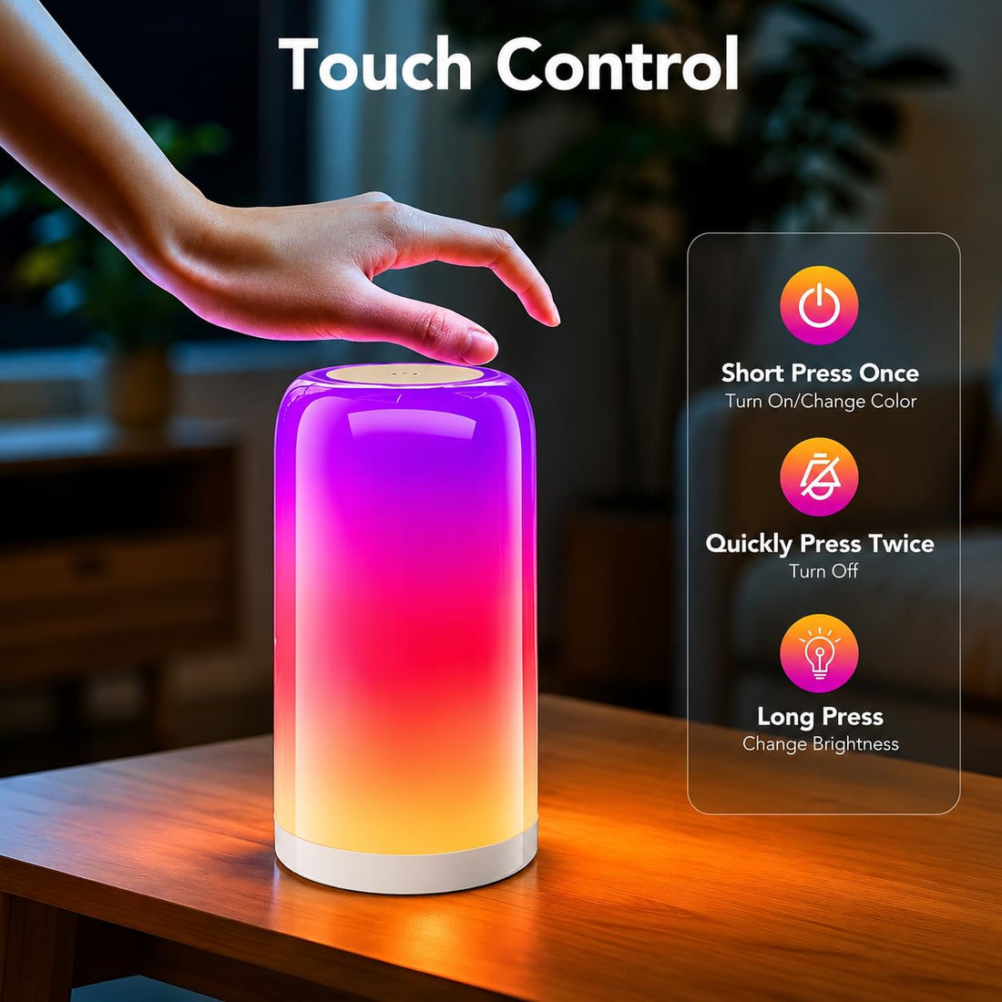 USB Powered RGB Smart Wi-Fi/Bluetooth/Touch Control Night Table Lamp