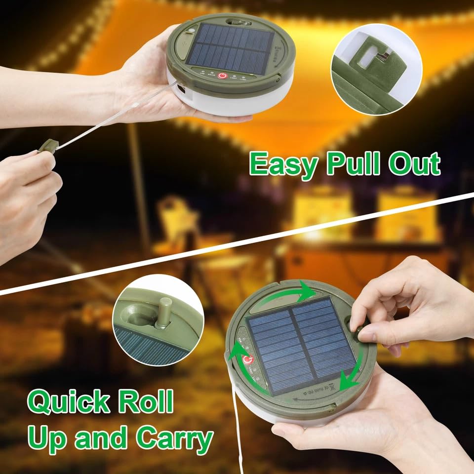 Solar & USB Rechargeable Camping (String/Lamp) Light With Remote