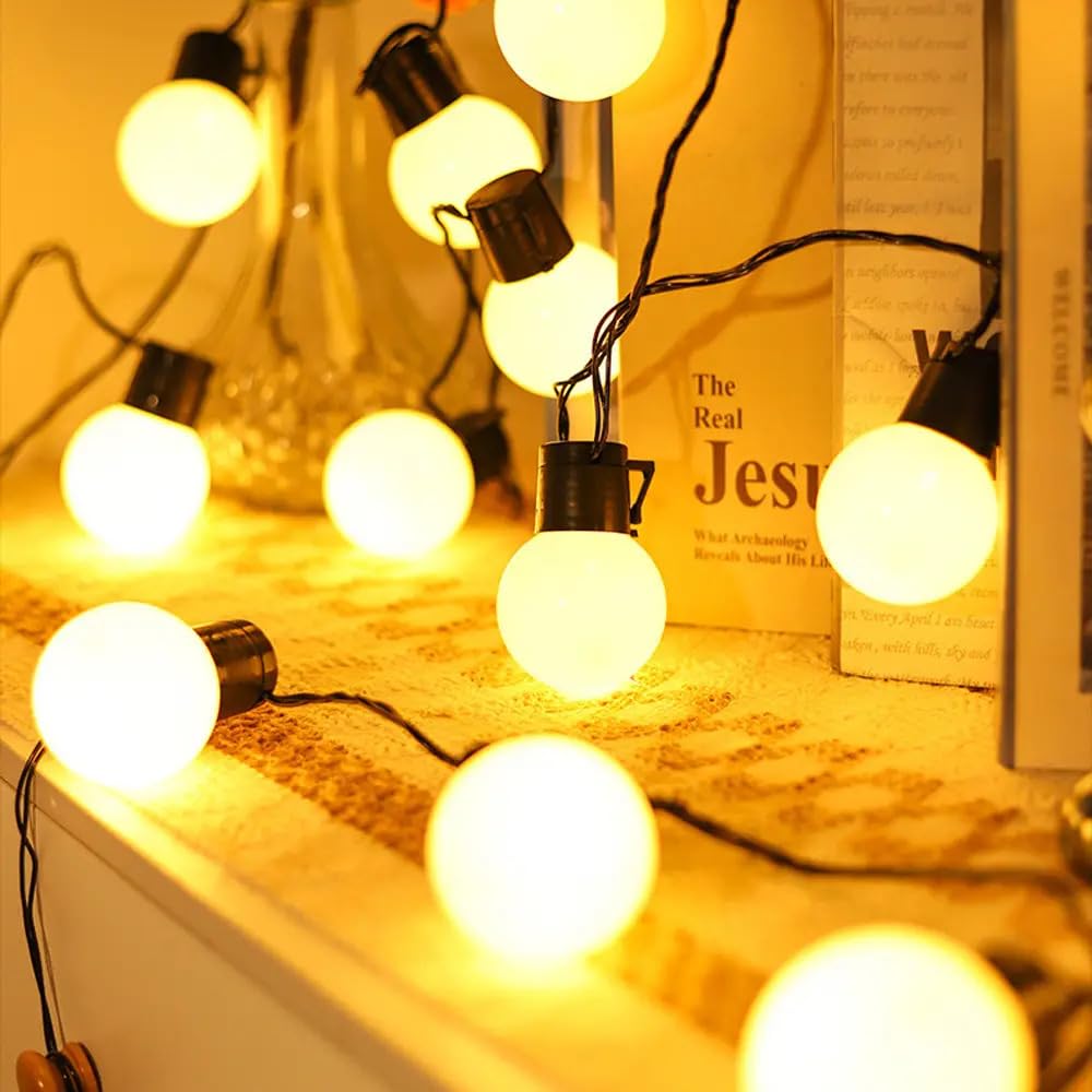 Plug-in Outdoor String Lights 17 Feet G50 Globe LED Light