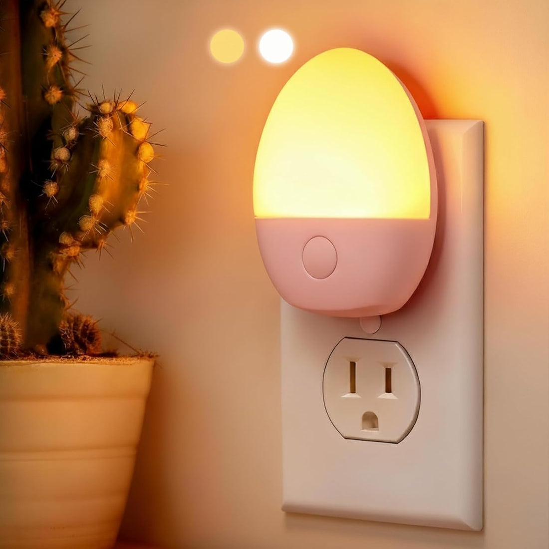 Plug-in LED Night Light Pink/White (Pack of 2)
