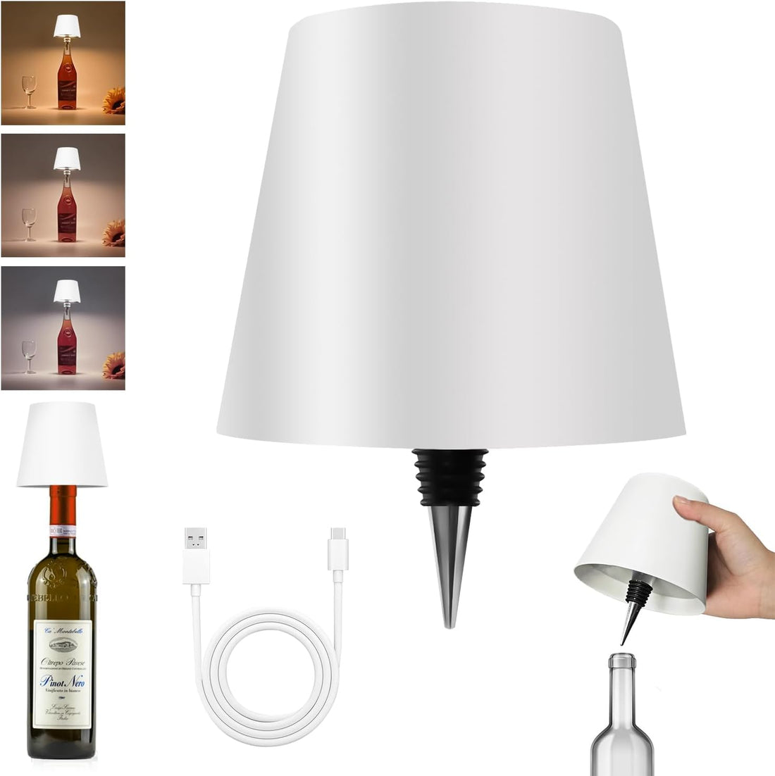 Wireless LED Bottle Lamp (Bottle Not Included) - White