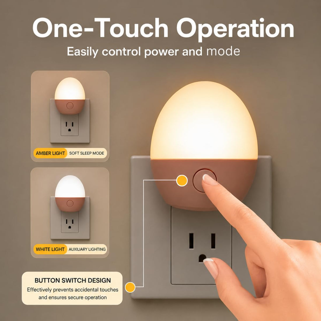 Plug-in LED Night Light Pink/White (Pack of 2)
