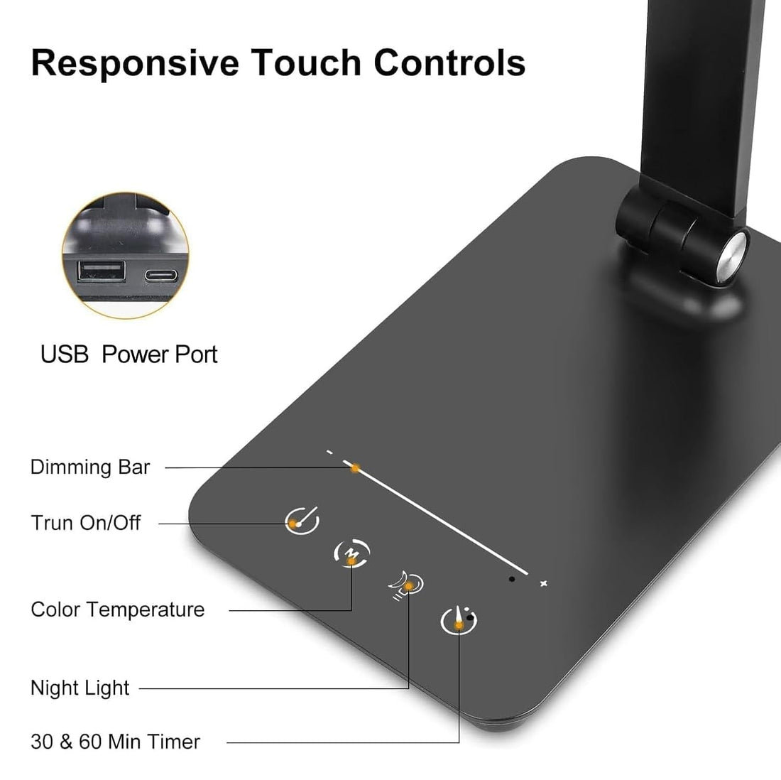 XERGY LED Desk Lamp with USB Charging Output