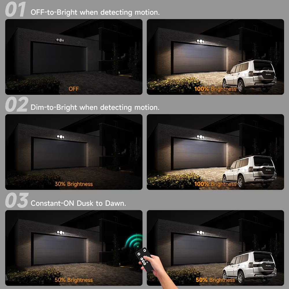 Solar Powered 3 Head Outdoor Flood Light