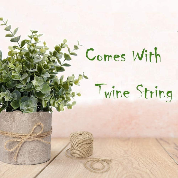 HomeXO Artificial Potted Plants Eucalyptus Fake Plants in Pots Small House Plants 9.45" Tall for Indoor Greenery Tabletop Decor Centerpiece