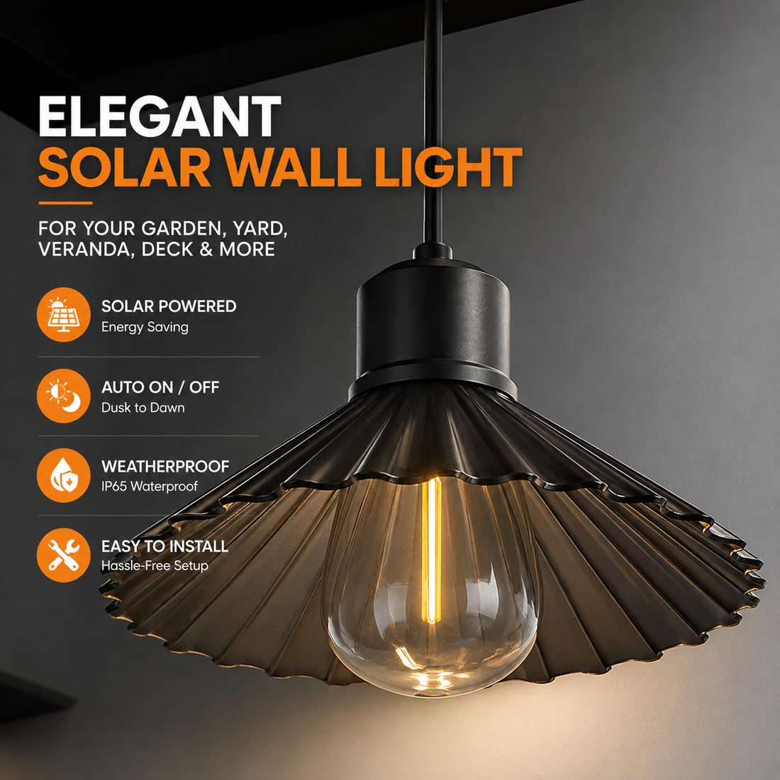 Solar Powered Outdoor Wall Light Lantern