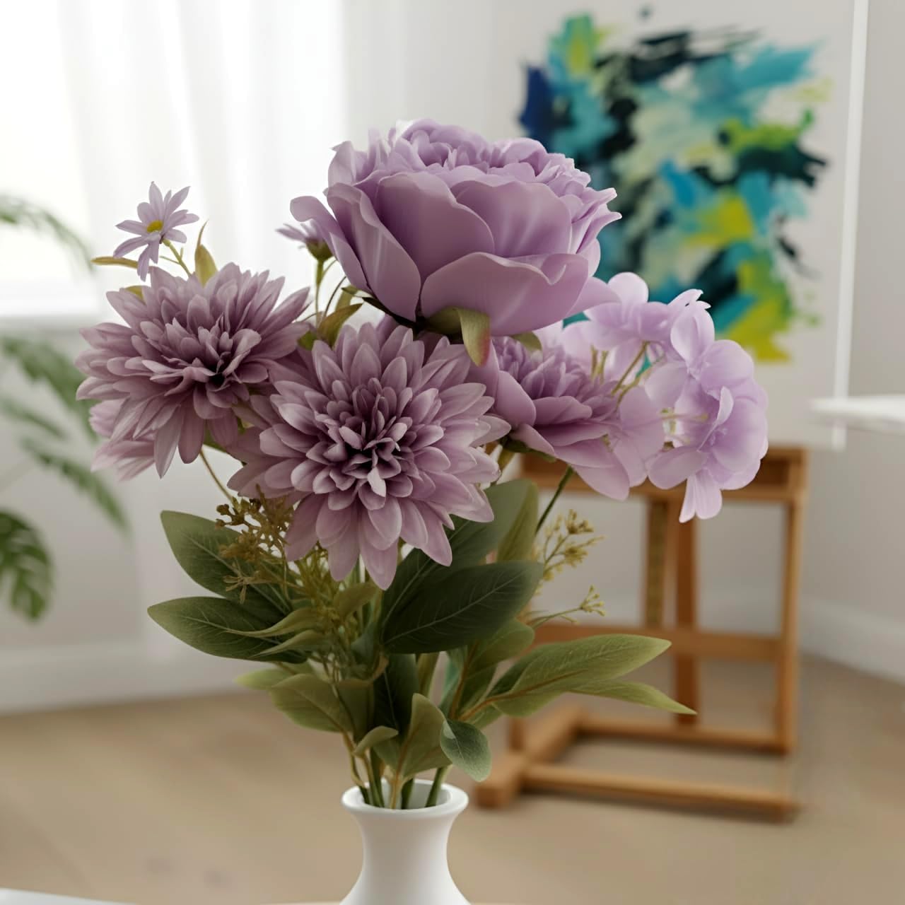 Artificial Flower Bouquet – Silk Roses, Peony & Mixed Flowers