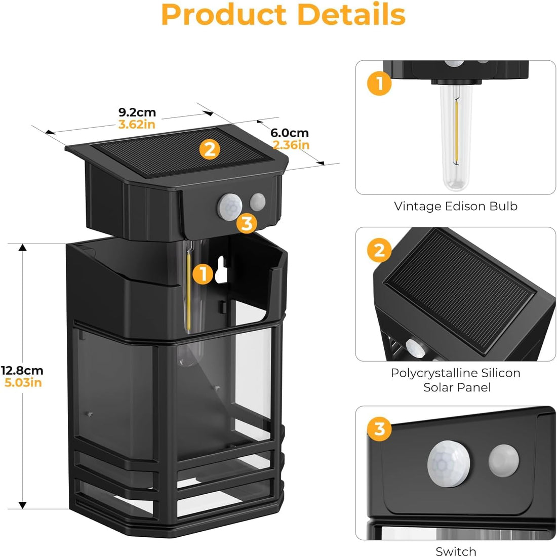 Solar Wall Lights with Motion Sensor