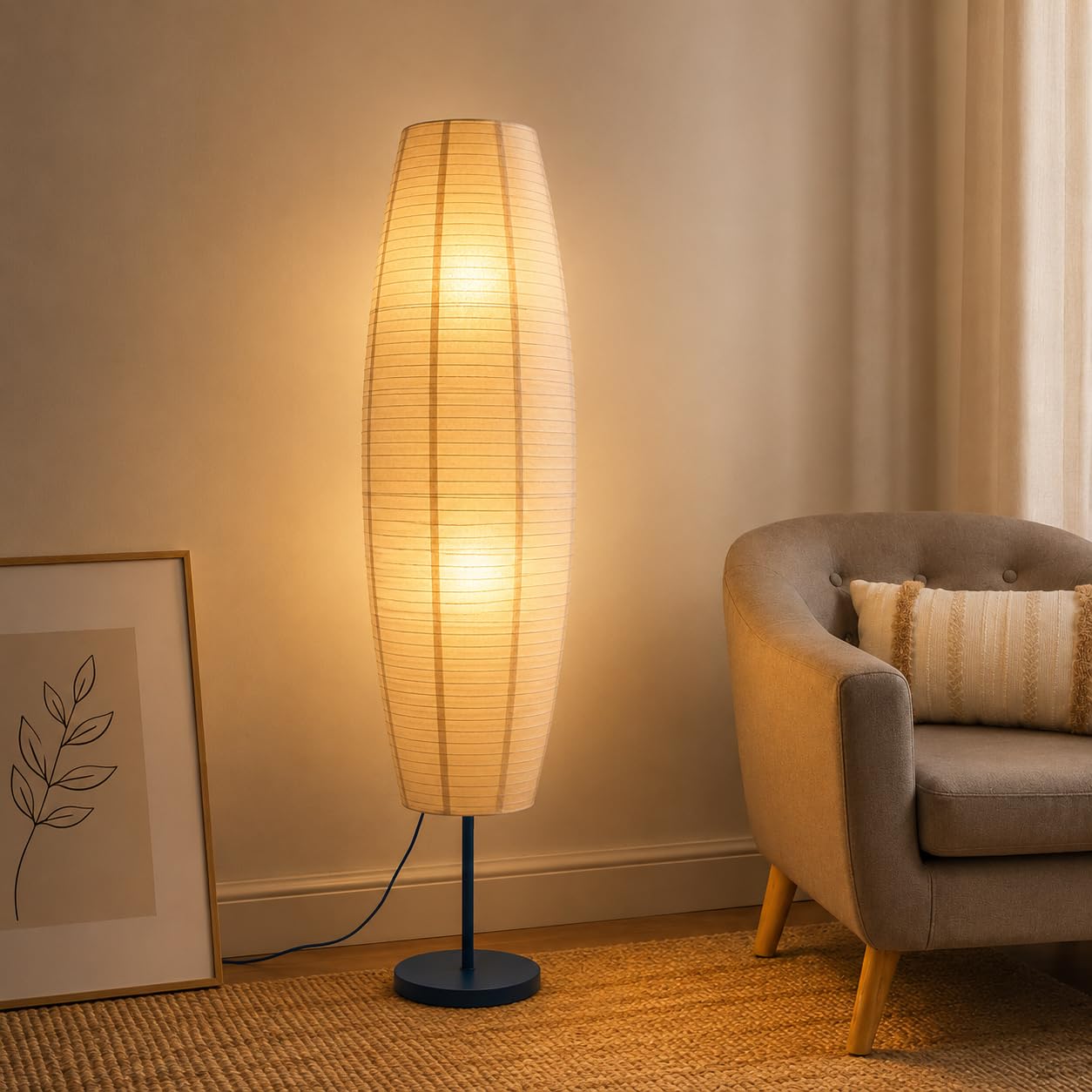 Modern Rice Paper Floor Lamp