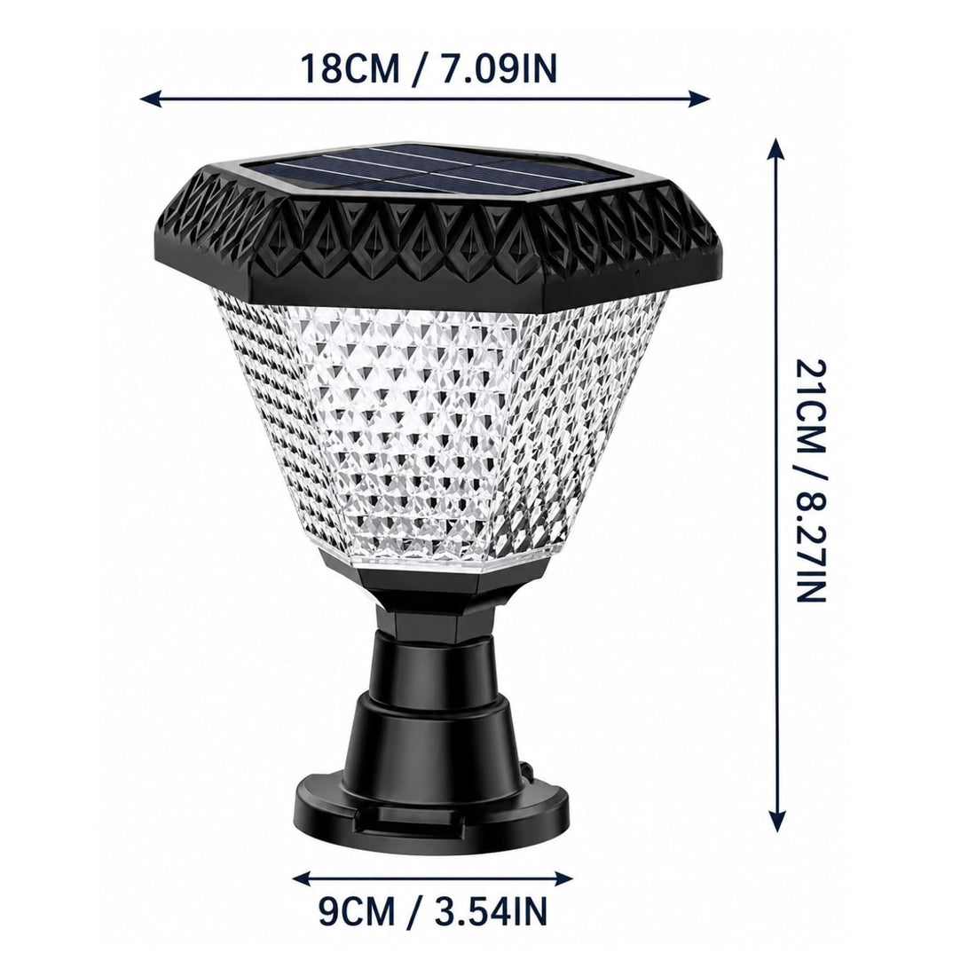 Solar Powered Pillar Lamp With Remote