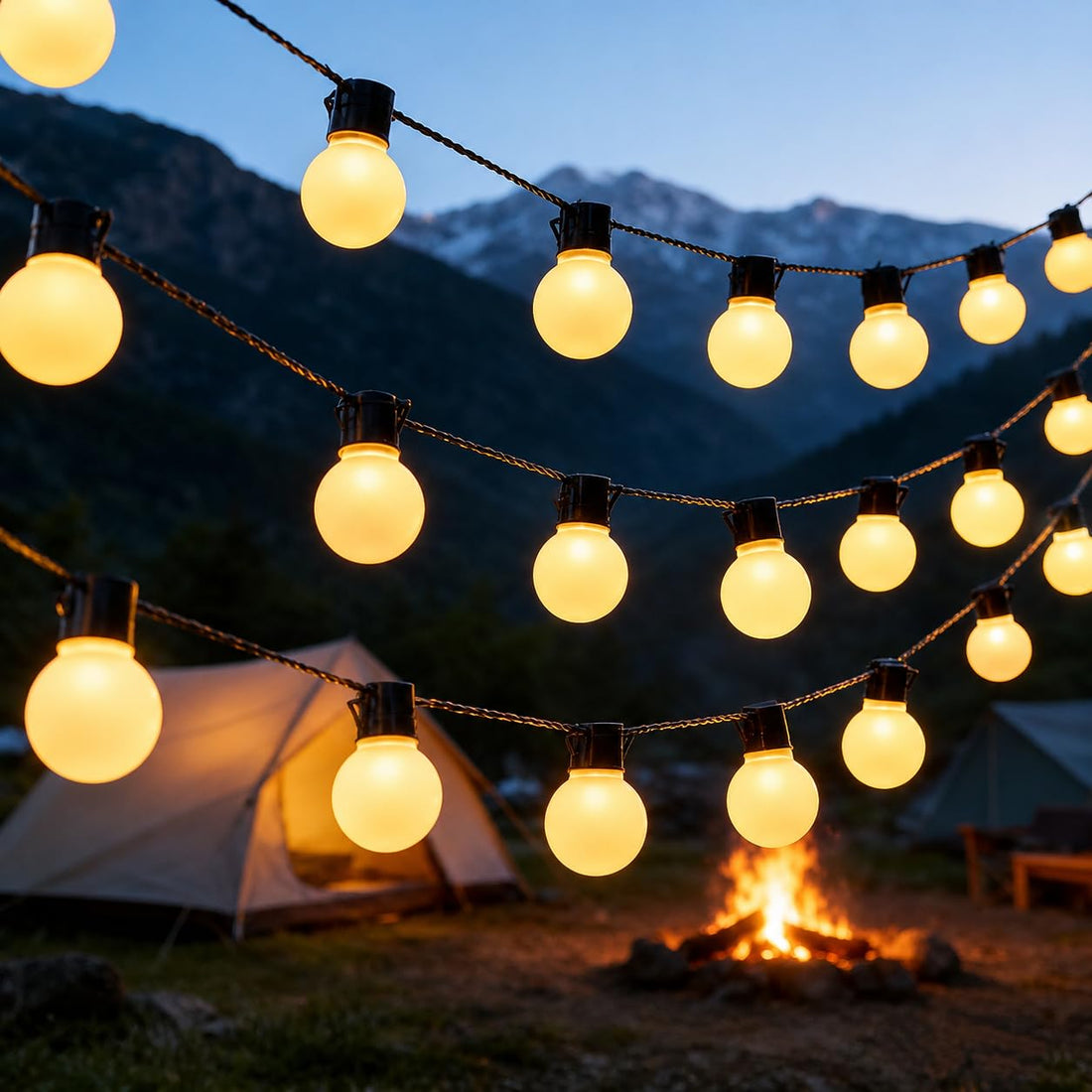 Plug-in Outdoor String Lights 17 Feet G50 Globe LED Light