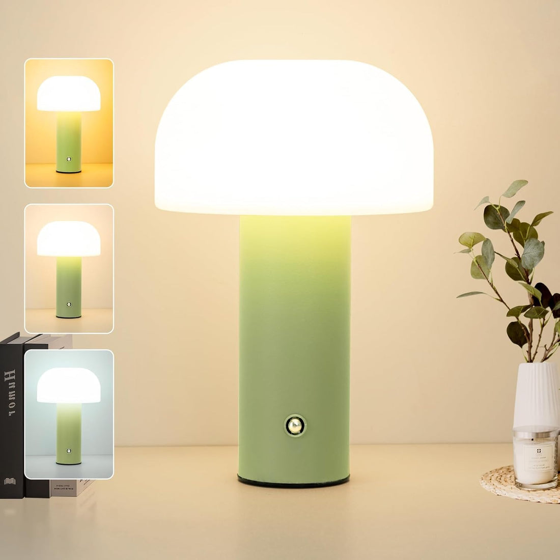 Cute Mushroom Shape Table Lamp - Green