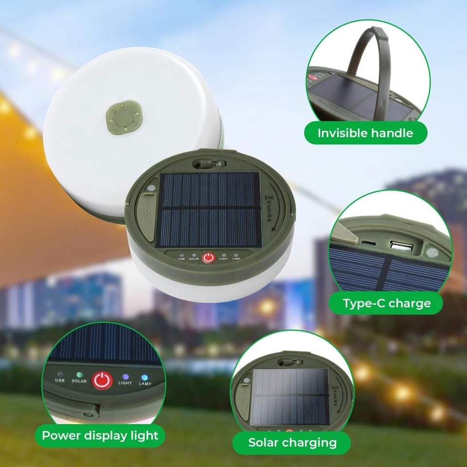 Solar & USB Rechargeable Camping (String/Lamp) Light With Remote