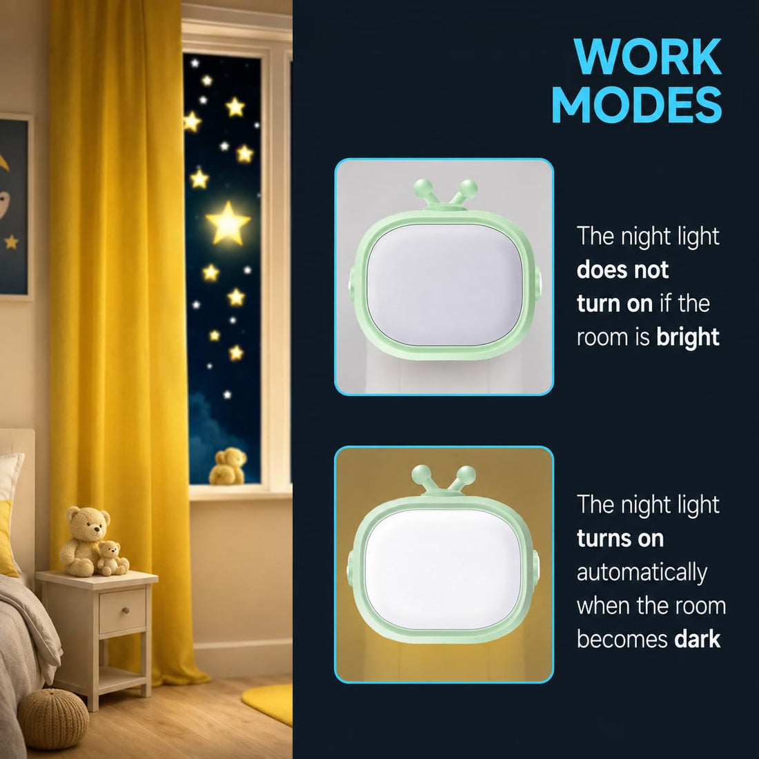 Plug-in LED Night Light Red/Green (Pack of 2)