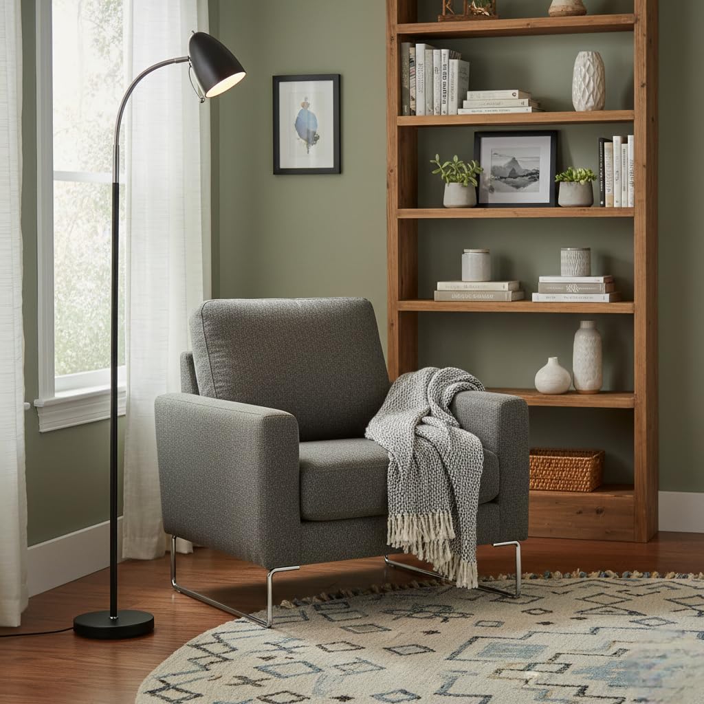 24W Adjustable Gooseneck Modern Floor Lamp (Bulb Not Included)