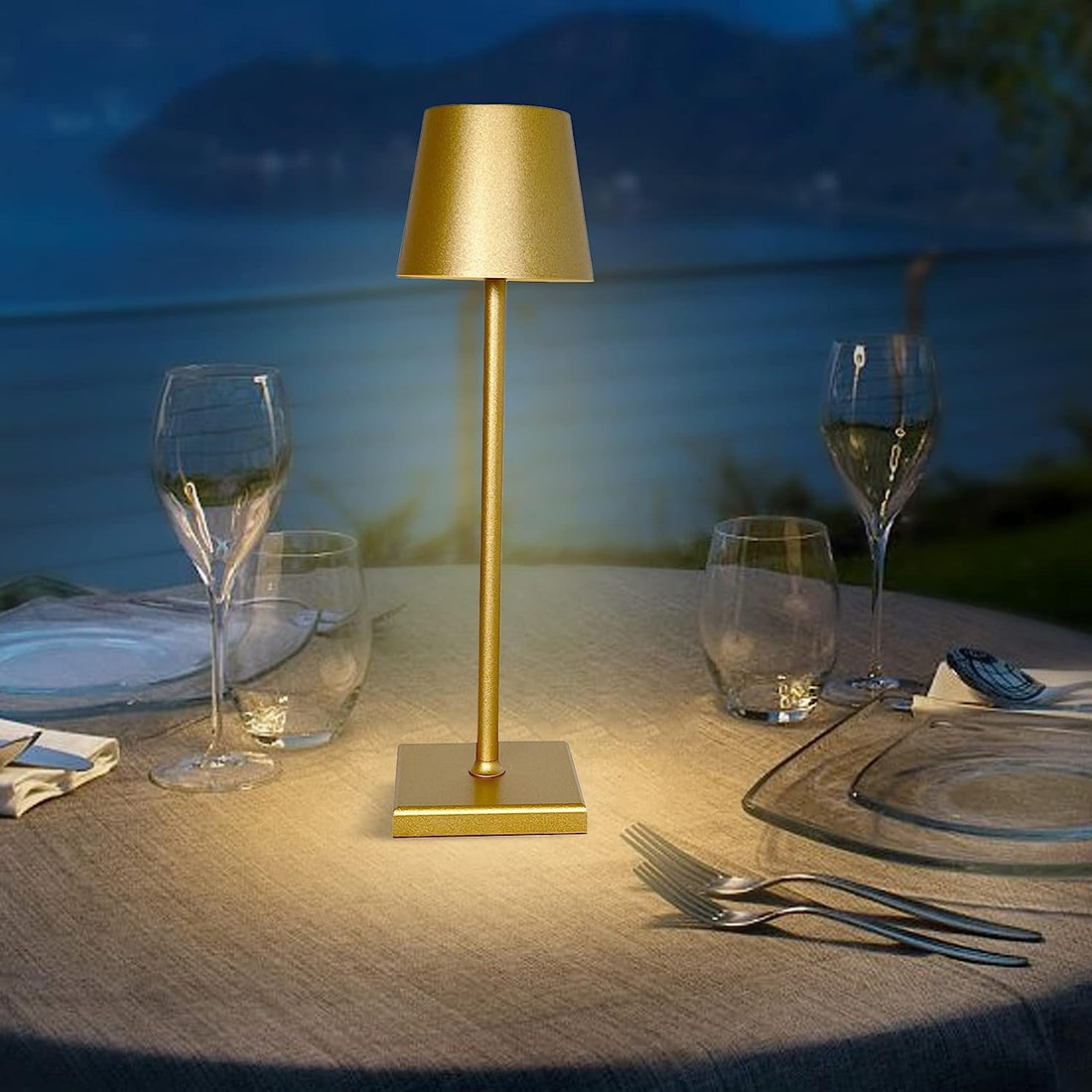 Portable Metal Desk Lamp With Touch Control ( 11.5 inch , Gold )