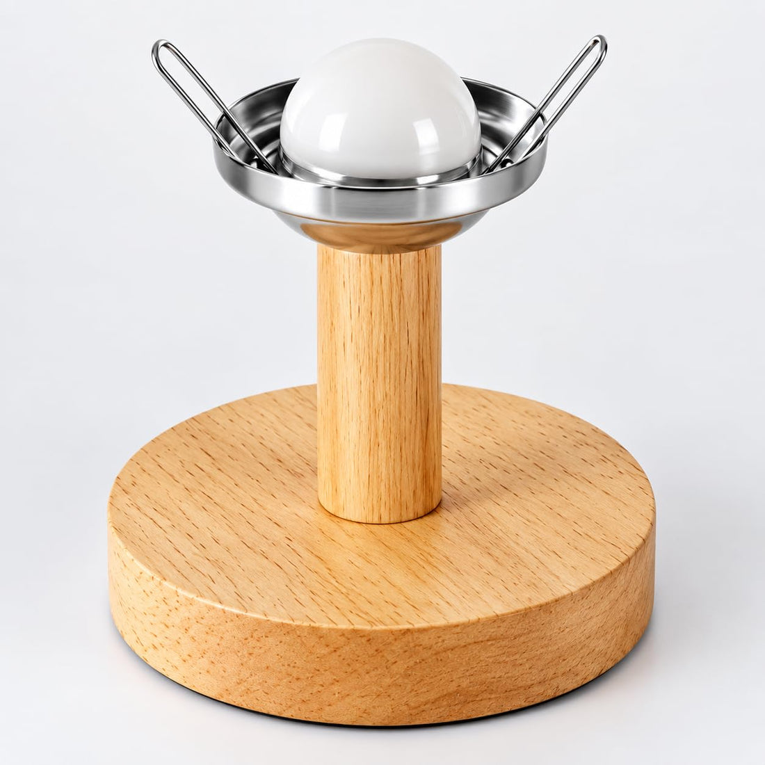 USB Powered Wooden Base Table Lamp with Jute Fabric Shade