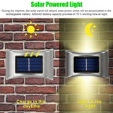 XERGY LED Solar Powered Wall Fence Light, Night Spotlight for Garden (Warm White) (Pack of 4)