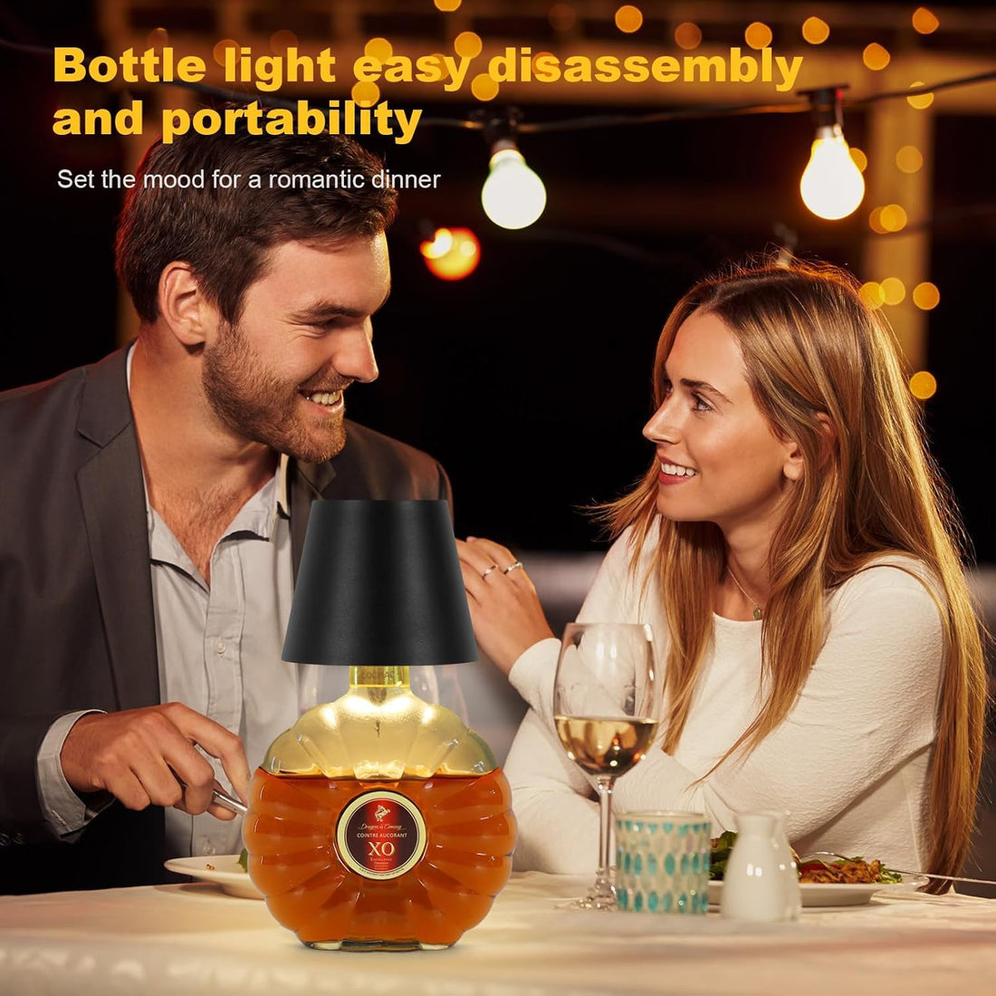 Wireless LED Bottle Lamp (Bottle Not Included) - Black