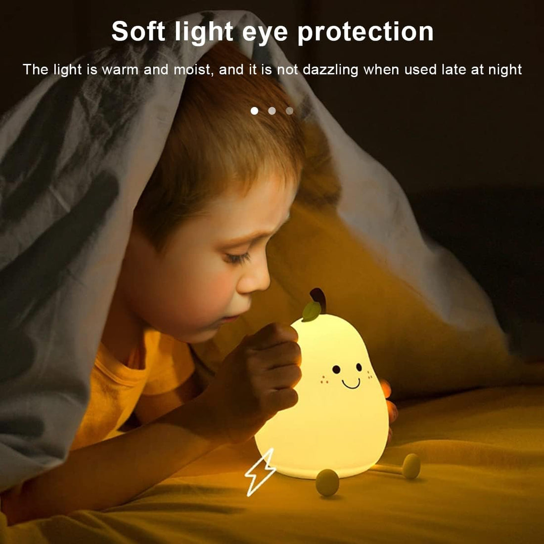 Soft Silicone Cute Pear Night Light-Multicolor